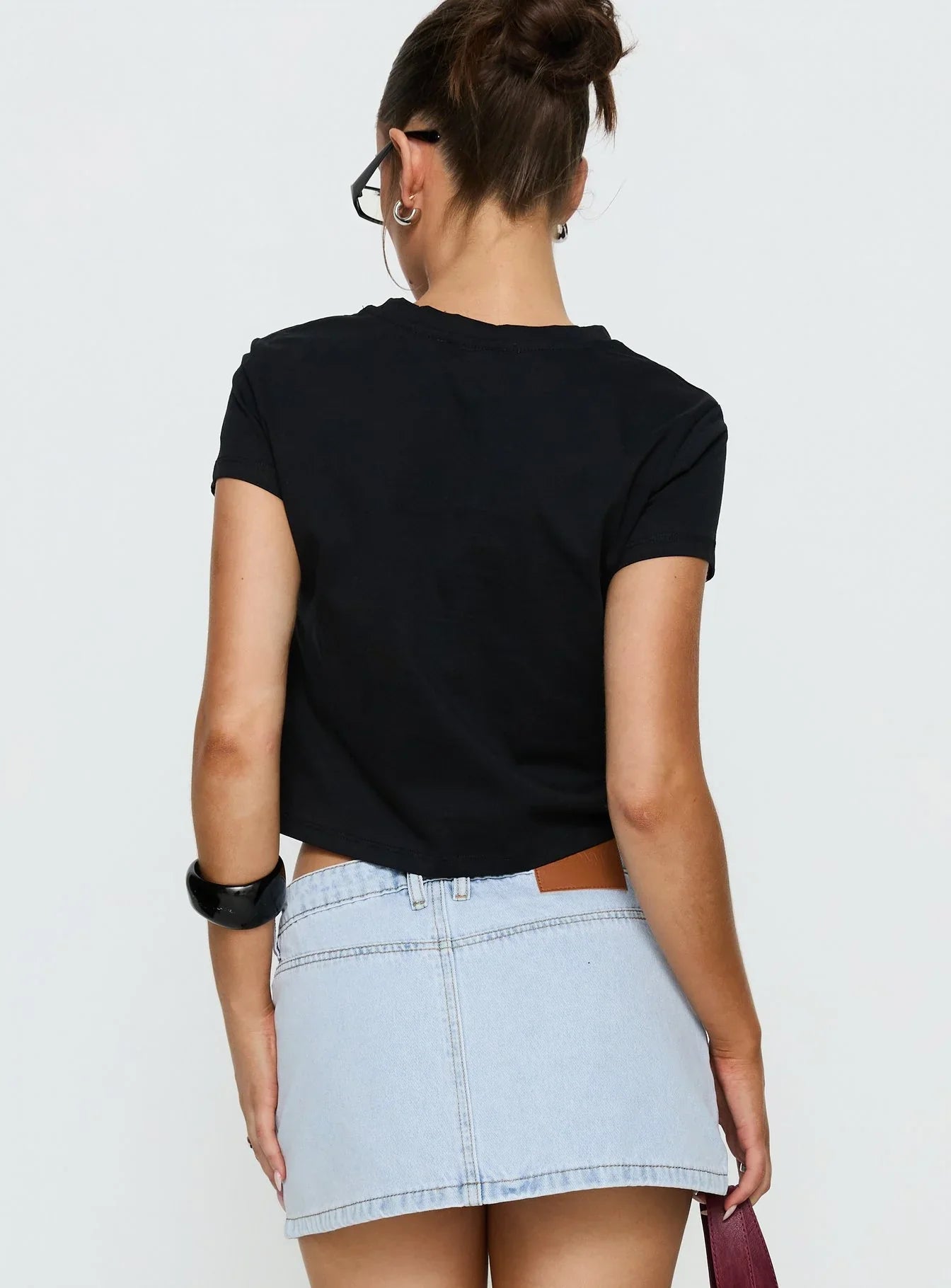 Kiss Kiss Graphic Baby Tee Black