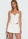 Amoure Pleated Micro Skort Cream