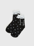 Reminisce Heart Detail Socks Black White