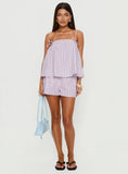 Pepita Flowy Frill Top Pink Stripe
