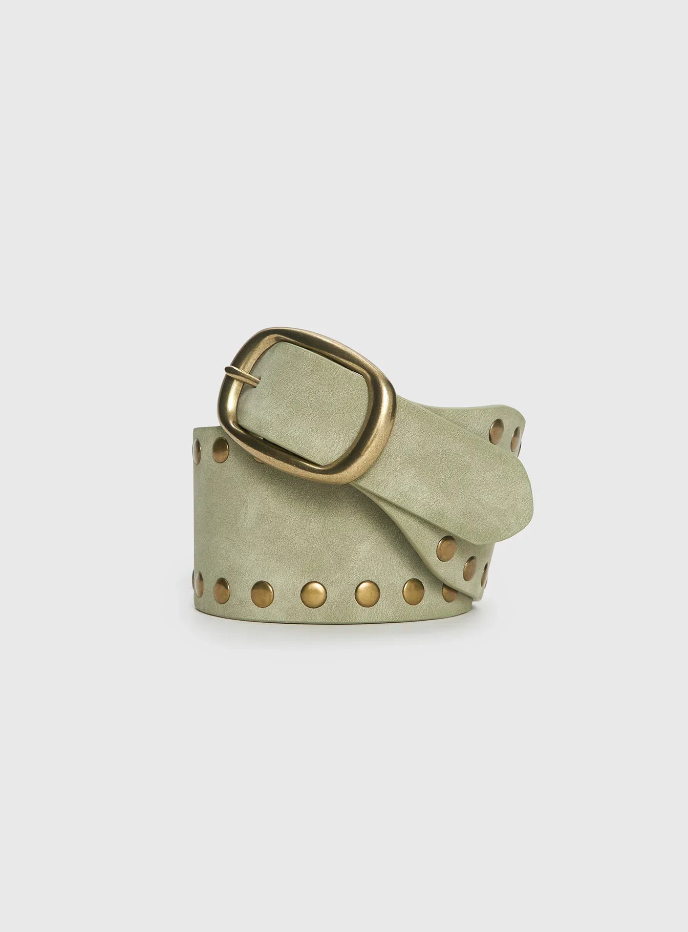 Spheres Stud Belt Sage Gold