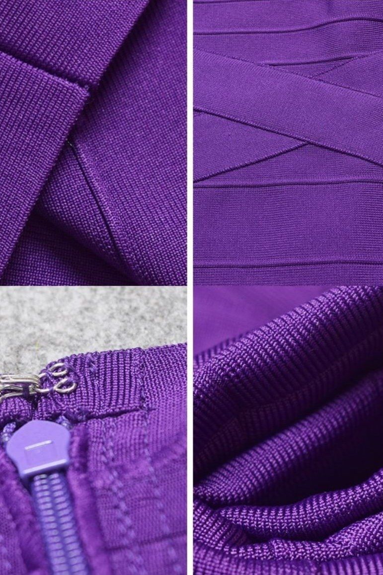 Heidi Bandage Mini Dress Plum Purple