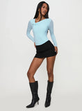 Glorious Look Twist Detail Bodysuit Blue