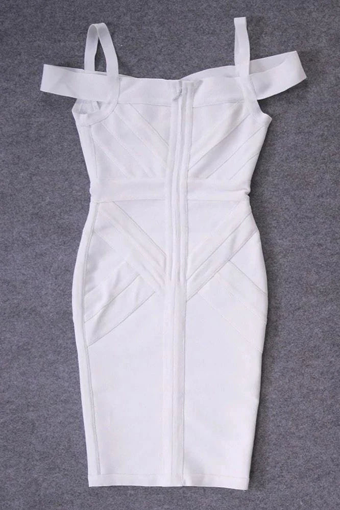Sophia Bandage Dress White Pearl