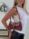 Crowd Pleaser Buckle Shoulder Bag Red