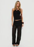 Margalo Sheer Layered Pants Black