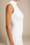 Grace Bandage Midi Dress White Pearl