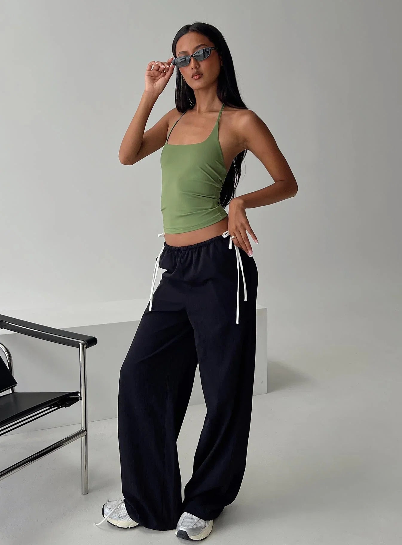 Sweet As Sugar Bow Pants Black White