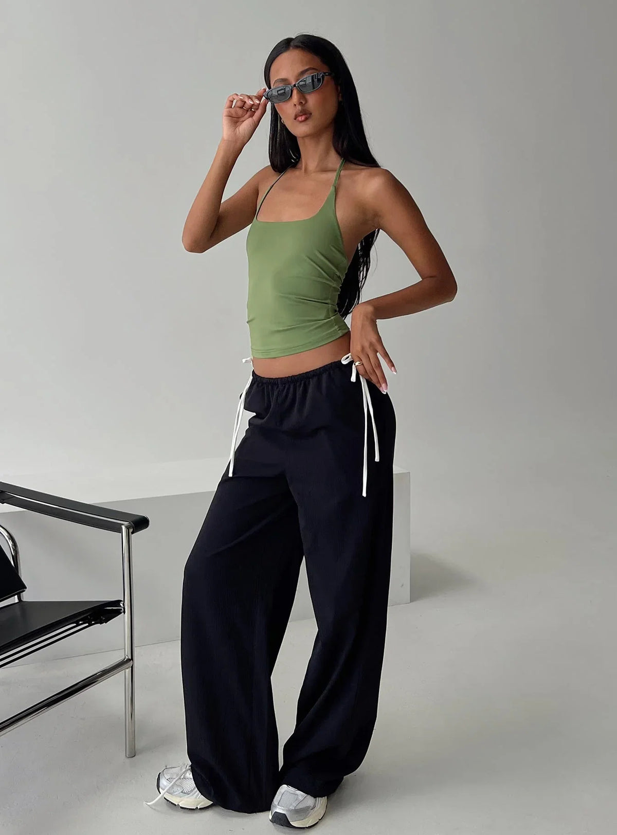 Sweet As Sugar Bow Pants Black White