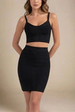 India Bandage Top and Mini Skirt Set Classic Black