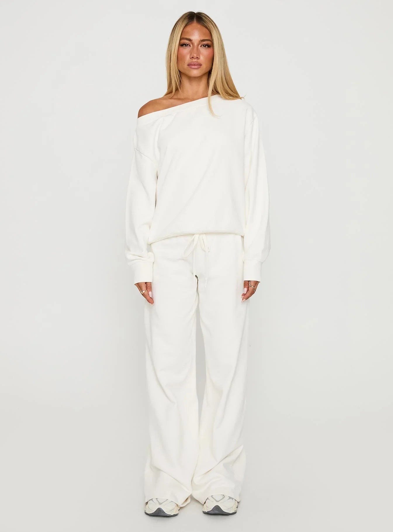 Dodie Wide Leg Pants Washed White
