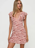 Aurianna Mini Dress Pink Floral