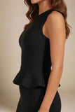Leni Bandage Peplum Top Classic Black