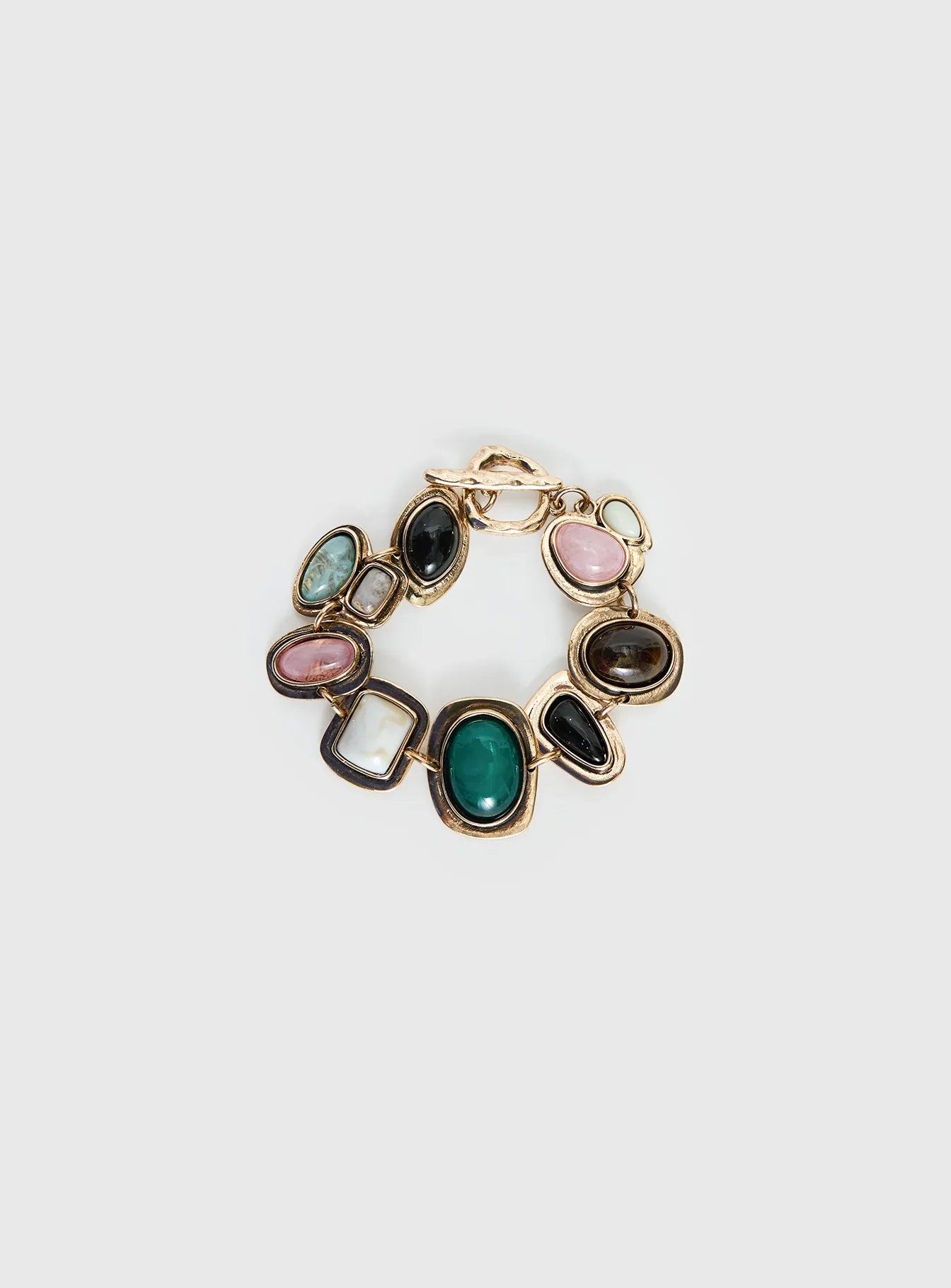 Jazlyn Stone Bracelet Gold Pink