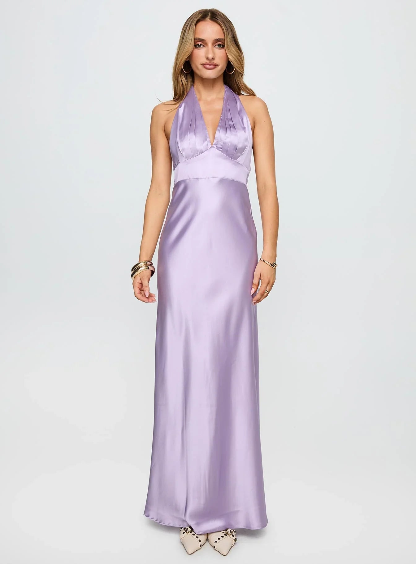 Big Screen Halter Maxi Dress Lilac