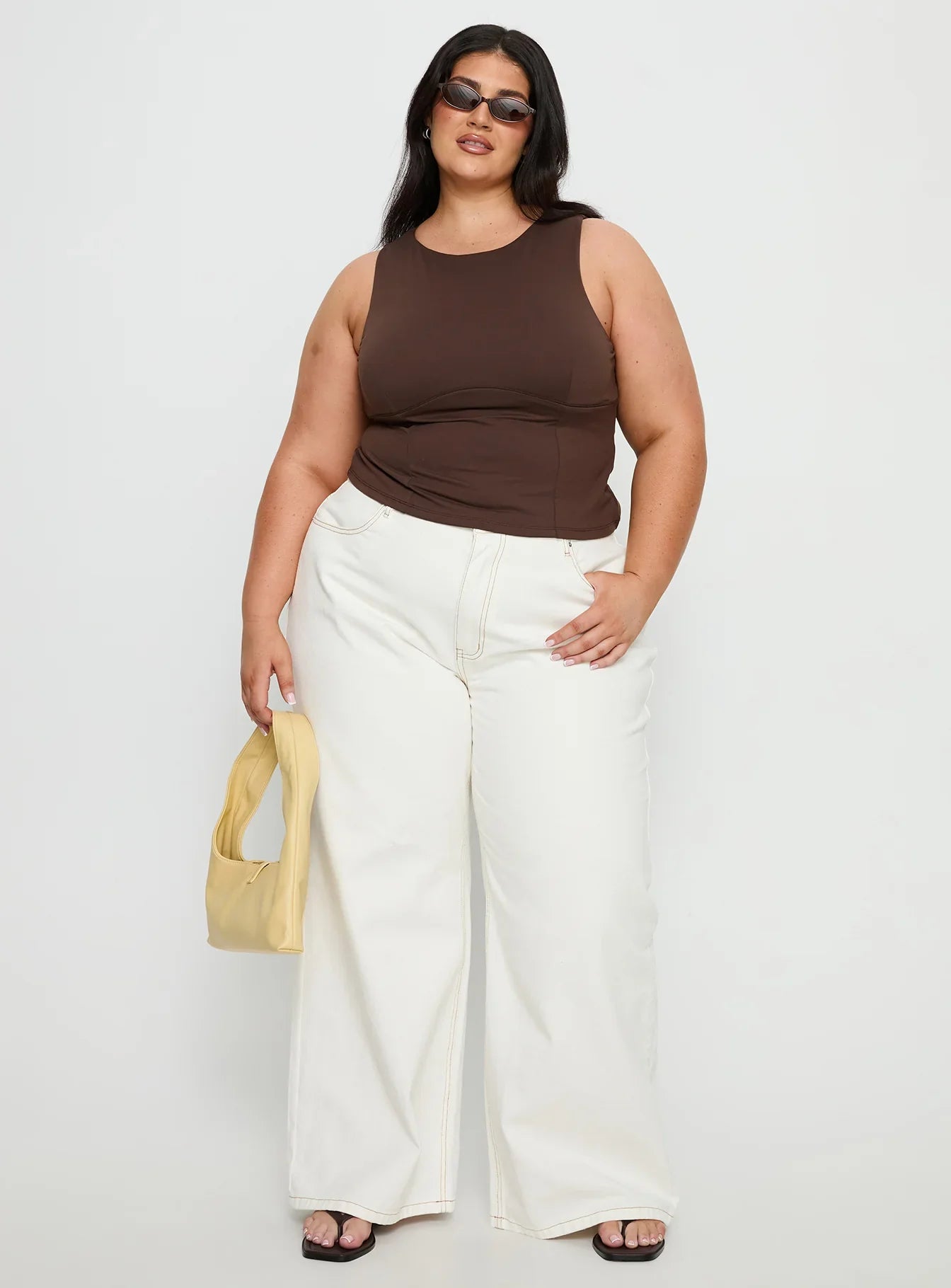 Georgetta Bust Detail Cami Top Brown Curve