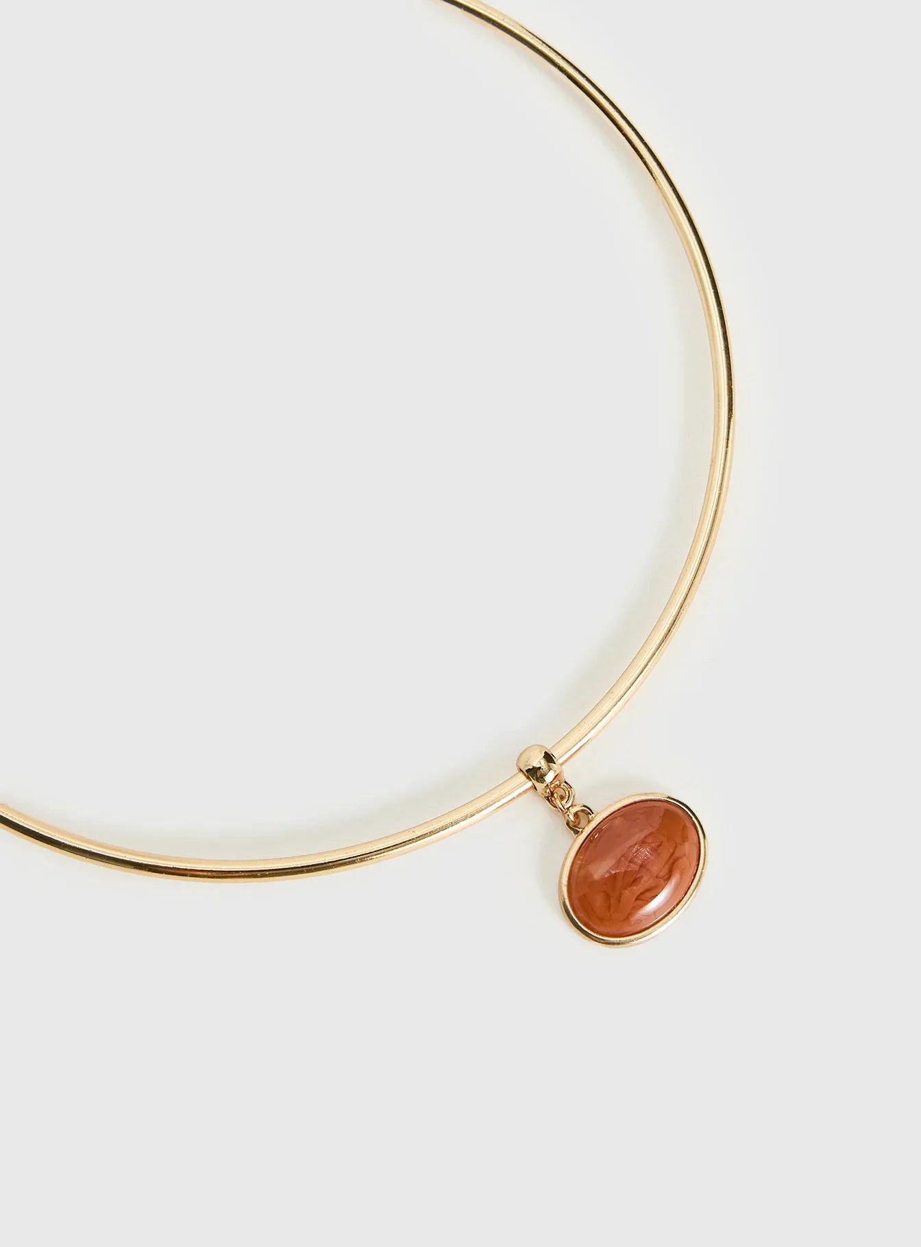 Tiera Gemstone Pendant Necklace Gold