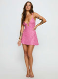 Feel The Vibrations Sequin Mini Dress Hot Pink