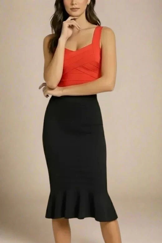 Jay Bandage Crop Top Lipstick Red