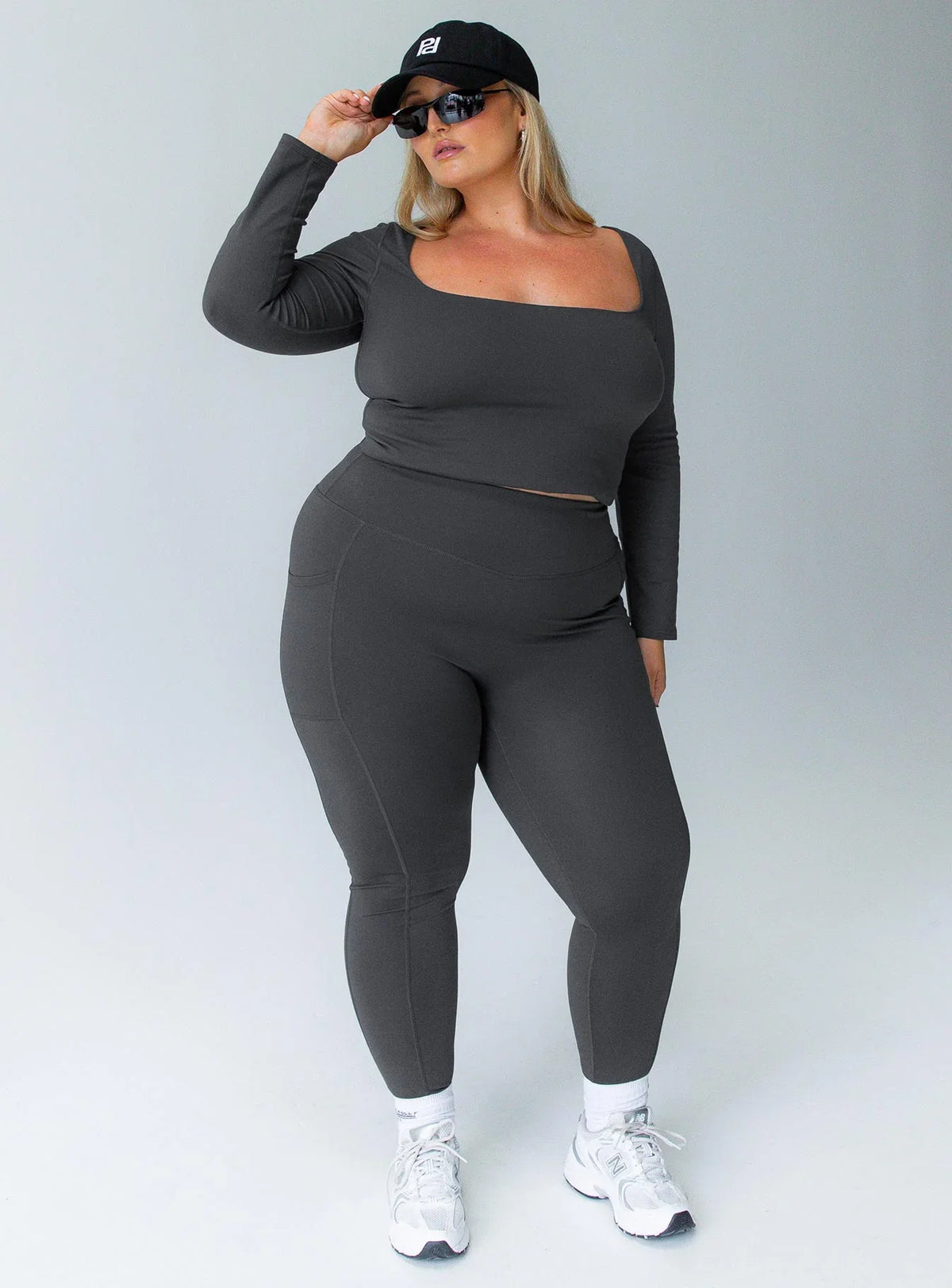 Unstoppable Activewear 7 8 Leggings Grey Curve