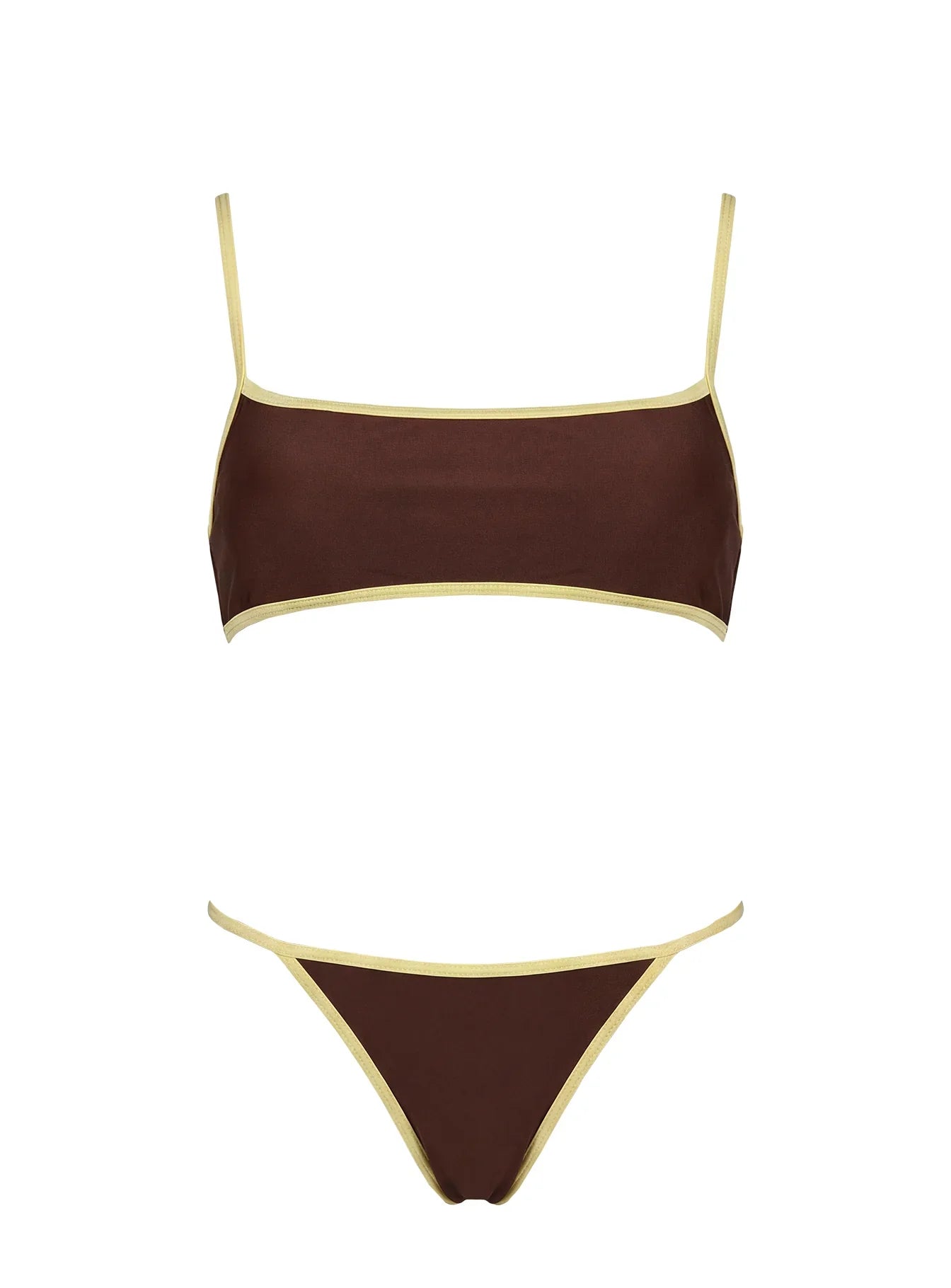Beasley Cheeky Bikini Brown Yellow