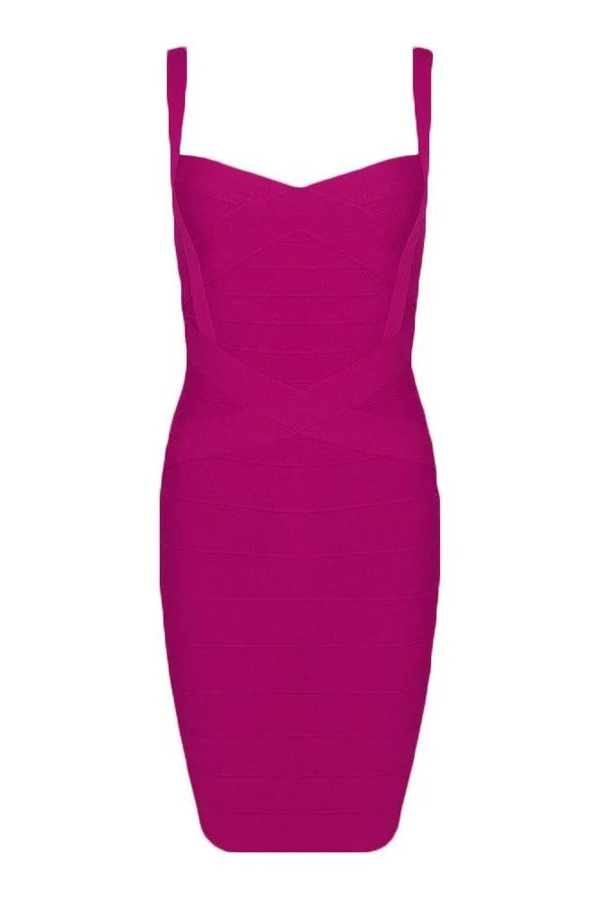 Heidi Bandage Mini Dress Magenta Pink