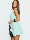Hollywood Hills Plunge Neck Playsuit Turquoise