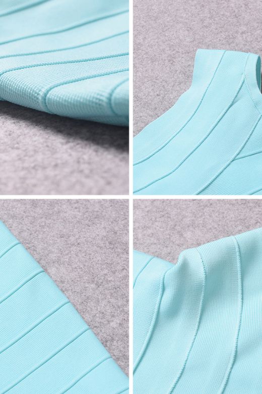 Leni Bandage Peplum Top Sky Blue