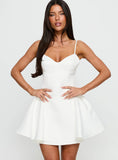 Alympia Pleat Mini Dress White