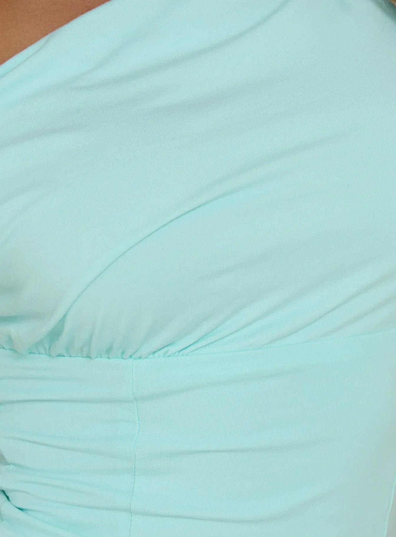 Aidyn Gathered One Shoulder Top Aqua