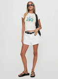 Colonel Cargo Mini Short White Petite