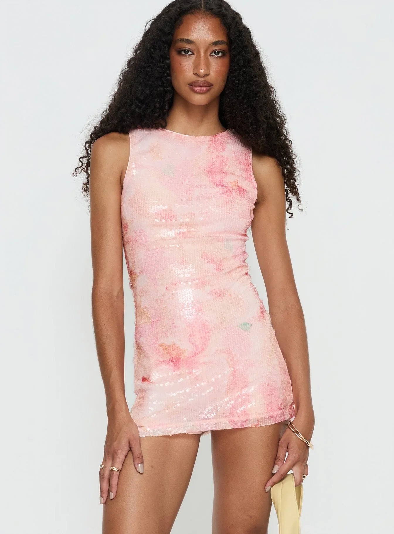 Yumiko Sequin Romper Pink Floral