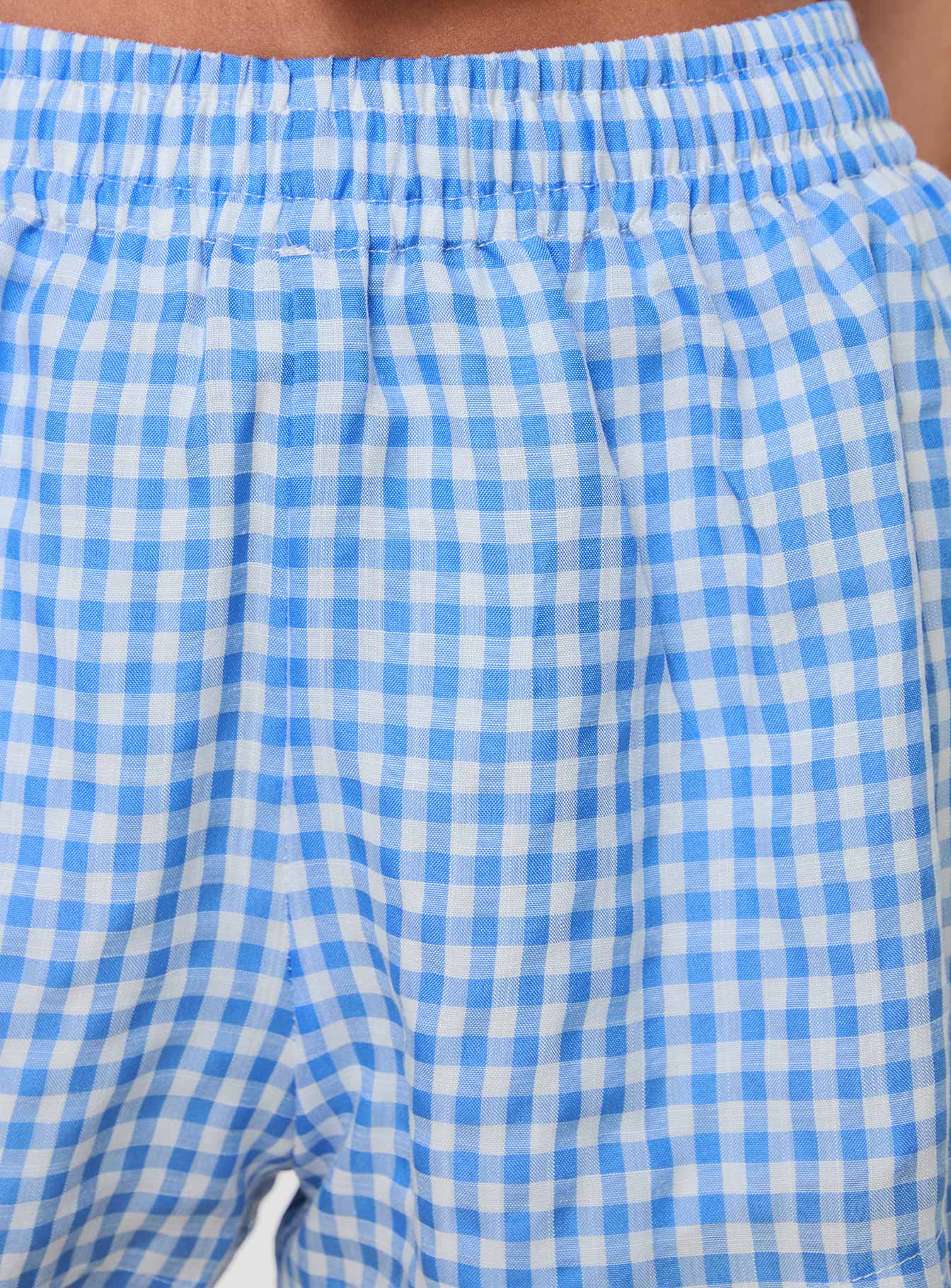 Beach House Shorts Blue White Gingham