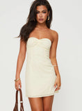 Malena Strapless Mini Dress Lemon