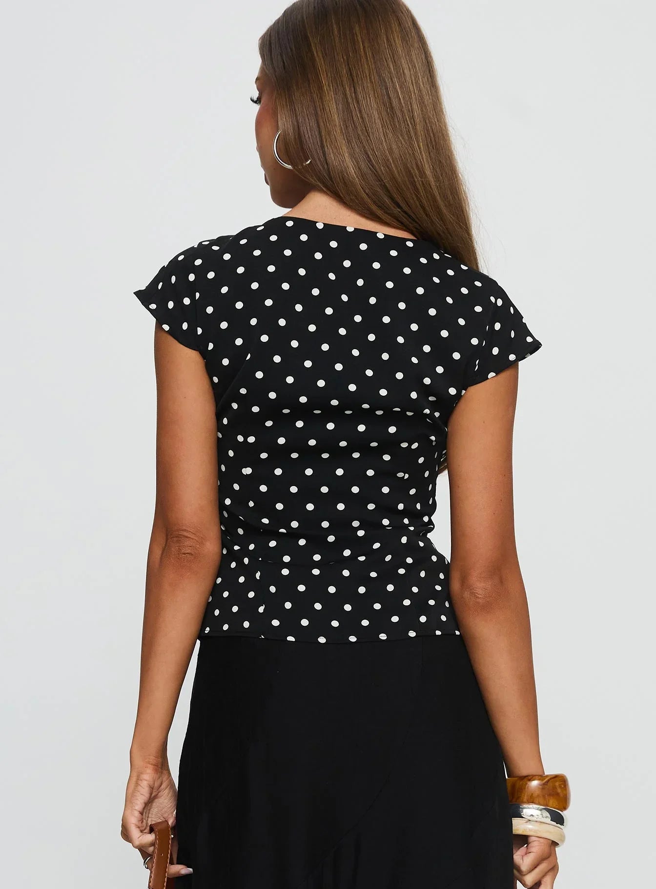 Indulgence Corset Top Black Polka Dot