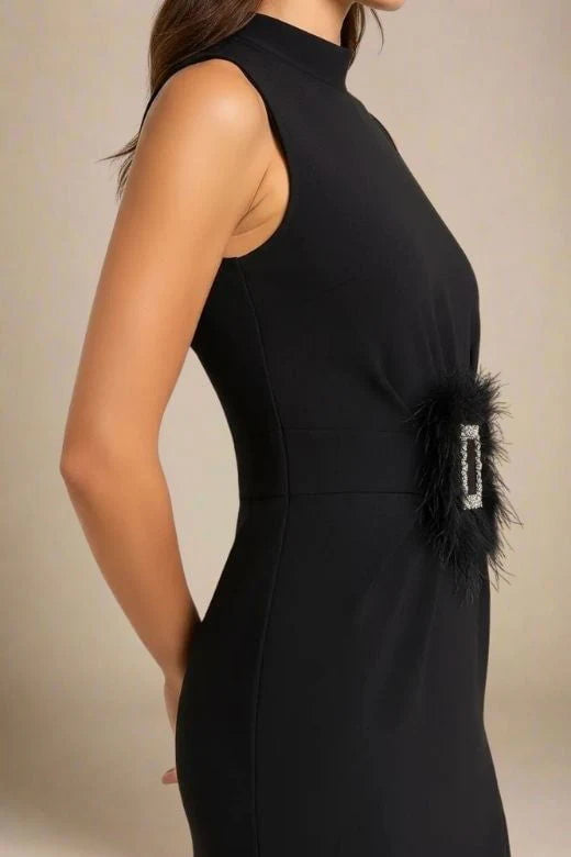Erin High Neck Bandage Dress Classic Black