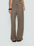 Gavrielle Jersey Wide Leg Pants Chocolate / Cream Stripe