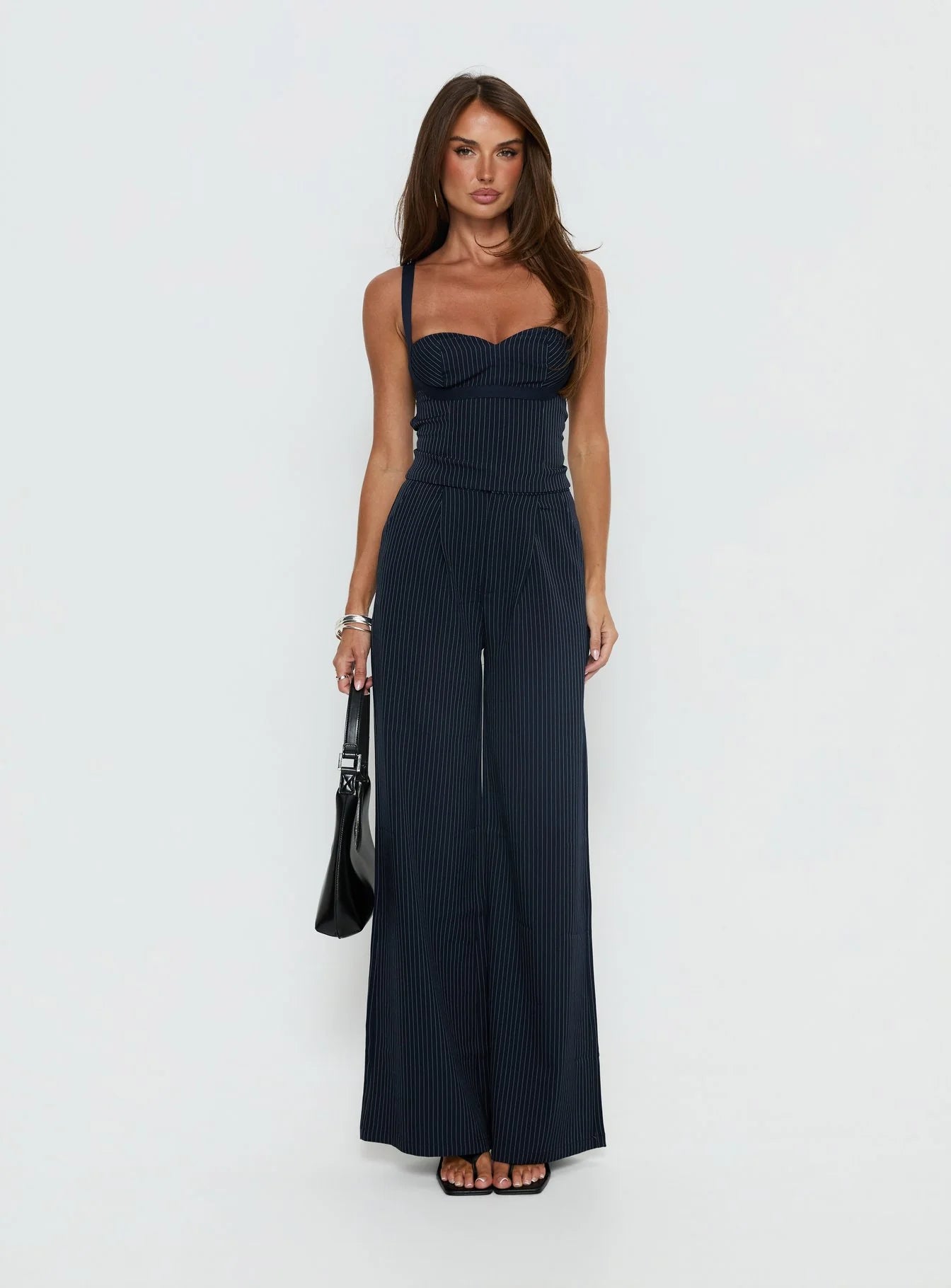 Briana Set Navy Pinstripe