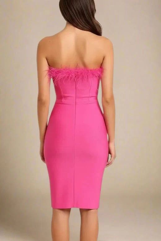 Erin Bandage Dress Hot Pink