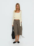 Tonee Sheer Wrap Knit Cardigan Butter Cream