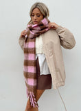 Piero Check Scarf Pink Brown