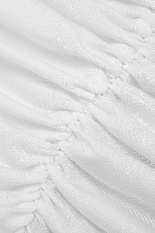Bella Bodycon Wrap Maxi Dress White Pearl