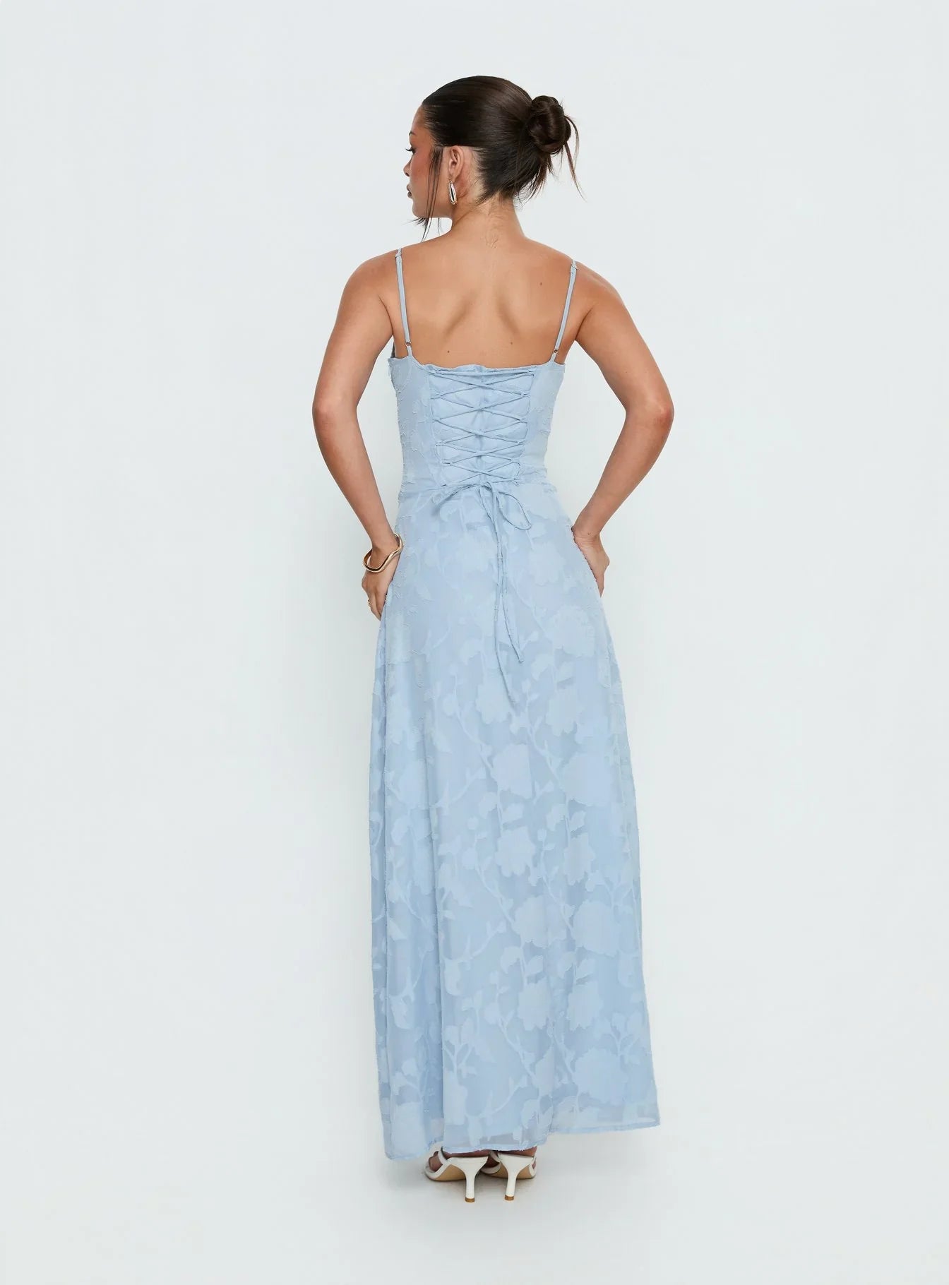 Members Only Maxi Dress Blue Burnout