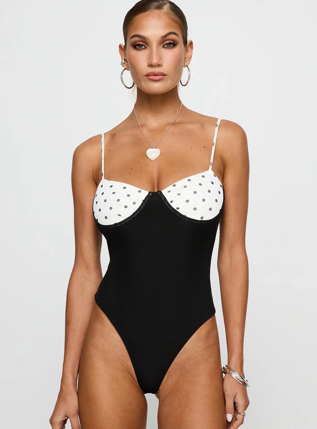 Evette Bodysuit Black White