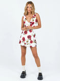 Nellie Mini Dress White Red Floral