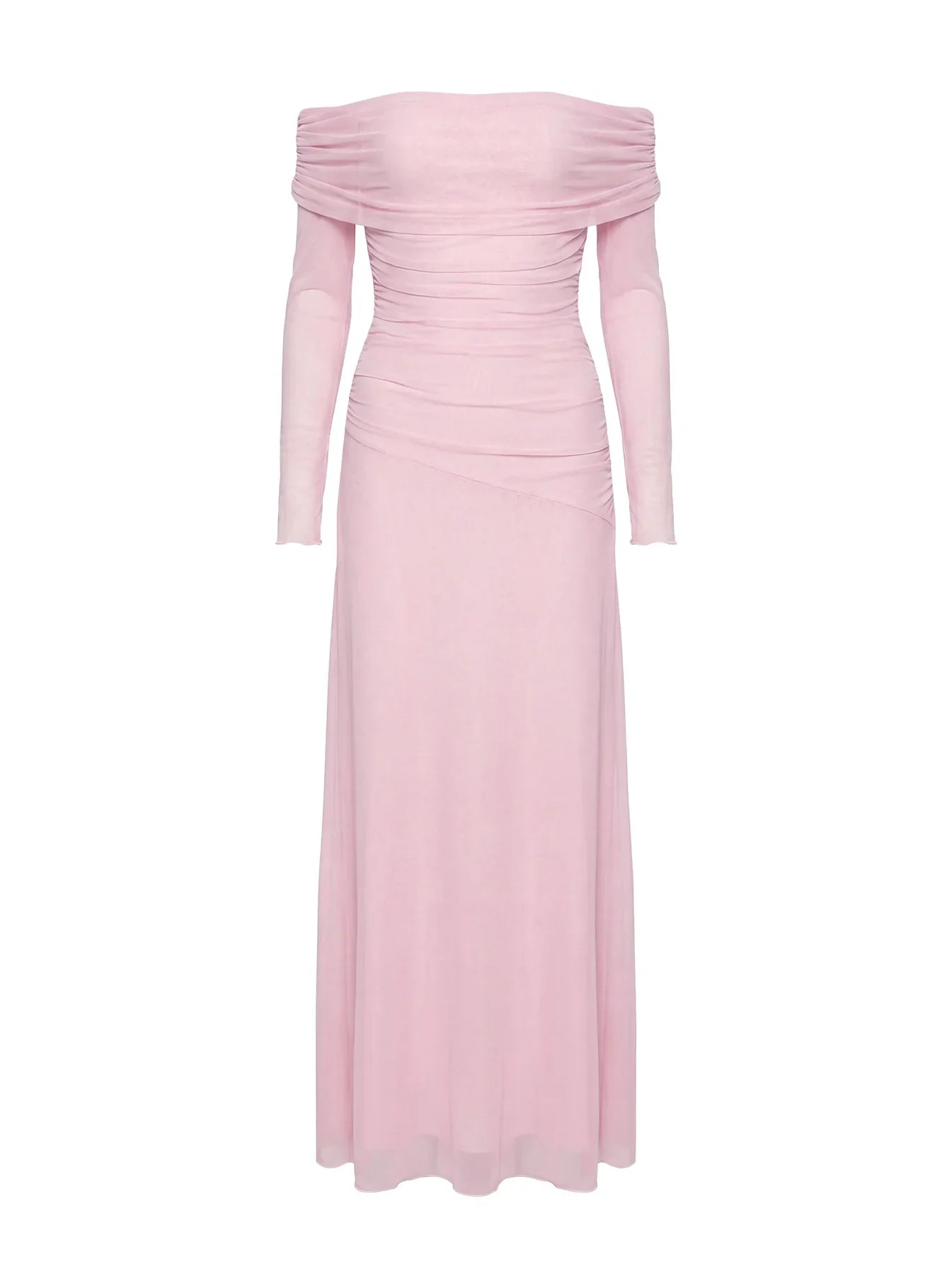 Emorissa Off Shoulder Long Sleeve Maxi Dress Soft Pink