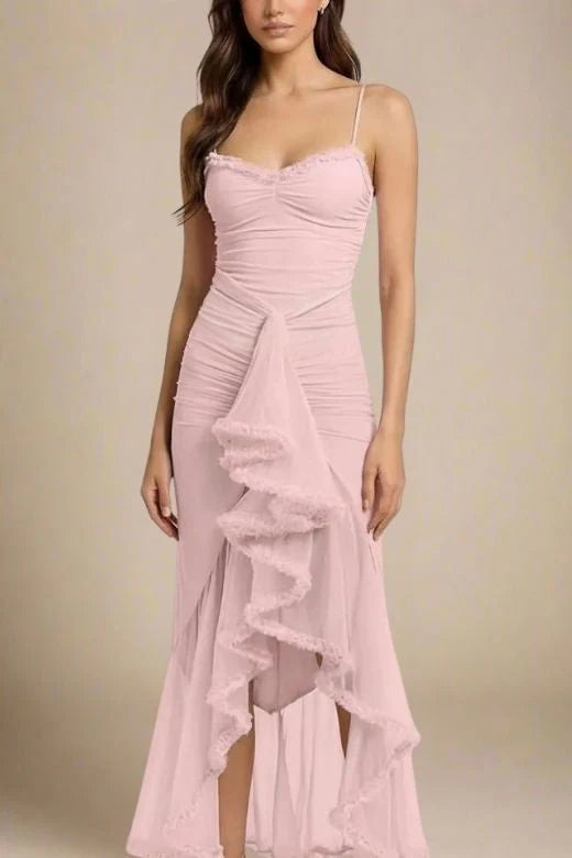 Noah Bodycon Wrap Midi Dress Dusty Pink