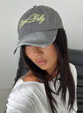Off Duty Distressed Cap Grey Yellow