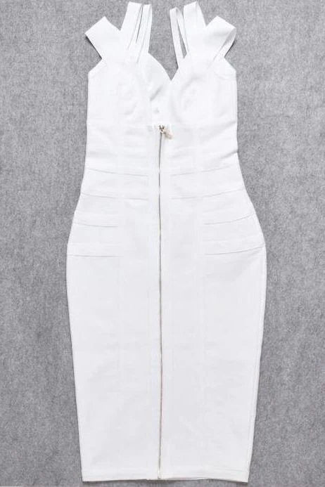 Sia Bandage Dress White Pearl