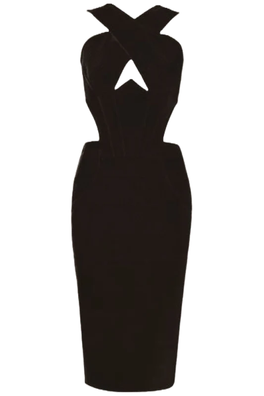 Sasha Bandage Midi Dress Classic Black Sale
